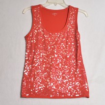 Ann Taylor Loft Women&#39;s Orange Sequin Tank Top Size XS - $17.04