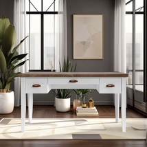 53&quot; Writing Desk, No Assembly, Whitewash &amp; Barnwood - $711.99