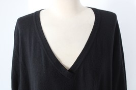Autumn Cashmere XS Black Cashmere VNeck Oversize Drop Shoulder Sweater Flaw Mend - £21.01 GBP