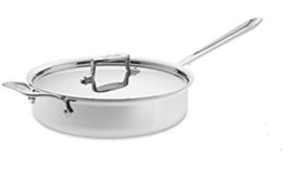 All-Clad d5 Stainless-Steel 4-Qt. Deep Sauté Pan with Lid - £95.49 GBP