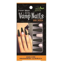 Fright Night By Ardell Halloween Vamp Nails Includes Glue Dark Maiden 24... - $9.80