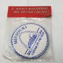 MCM Coasters Missouri Riverfront Arch Admiral Wax Bottom Set of 8 Vintage - £12.13 GBP