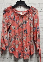 Spense Womens Pink Floral Off-The-Shoulder Top Blouse Tie Sleeves S NWT  - £5.44 GBP