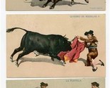 3 Bull Fight Postcards 1907 La Puntilla Quiebro De Rodillas Salto Del Tr... - $17.82