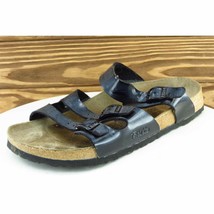 Birki&#39;s Sz 8 N Black Slide Birko-Flor Women Sandals - $31.68