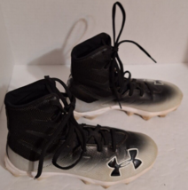 Under Armour Highlight Football Cleats Youth Size 2.5Y Black White - $17.46