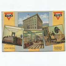 Vtg. Linen YMCA Denver Colorado Postcard 25 East 16th Ave Interior Exterior UNP - £4.65 GBP