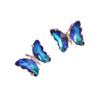 Multi-Colored Gradient Rhinestone Butterfly Stud Post Earrings - New - Blue - £12.74 GBP