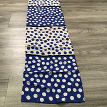 Womens Scarf Chiffon Rectangle Blue Polka Dot Color Block Semi Sheer 11x51&quot; - $12.09