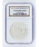 1991-S S$1 Mont Rushmore Argent Commemoratif NGC PF69 Ultra Cameo - $1,732.78 MXN