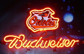 Budweiser Baltimore Orioles Neon Sign 14&quot;x10&quot; Beer Bar Light Artwork Poster - £65.98 GBP