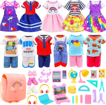 5.3 Inch Doll Can Be Playset Include 4 Fashion Outfits Top and Pants 4 Dresses 3 - £10.73 GBP