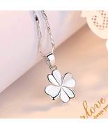 S925 Polished Plain Sterling Silver Four-Leaf Clover Womens Pendant Neck... - $19.90