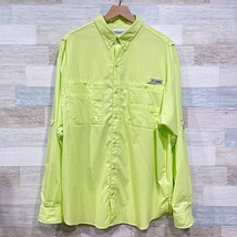 Columbia PFG Tamiami II Long Sleeve Fishing Shirt Neon Green FM7253 Mens XL - $34.64