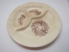 Vintage Camwood Ivory 3 Section Acorn Ceramic Plate - £24.50 GBP