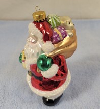 Glass Hand Crafted Santa Delivering Presents Ornament - £14.09 GBP