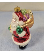 Glass Hand Crafted Santa Delivering Presents Ornament - £13.86 GBP