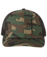 Christian Cross Hat and Challenge Coin Adjustable Green Camo Hat - $456.77 MXN