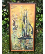 HSIAO-HSIA TSIA HOBBS Original ABSTRACT MODERN 1960s HARBOR SAILING SHIP... - $54,574.52 MXN