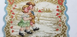 Vtg Valentines Cards Die Cut Cute Boy &amp; Girl Couple Loyal Knight Rose Whitney A1 - £6.11 GBP