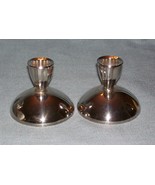 Vintage ONEIDA SILVERSMITHS Silver Plate 2.5&quot; Art Deco Candle Holders (S... - £7.91 GBP