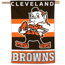 Cleveland Browns Banner 28x40 Vertical Classic Logo Retro - Special Order - $1,125.11 MXN