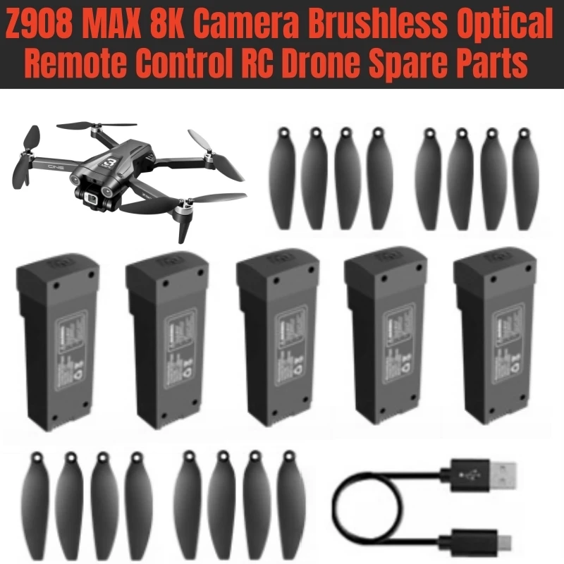 Z908 MAX 8K Camera Brushless Optical Flow Hover Radio Control RC Drone - £10.61 GBP+