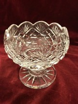 Michael Jeffrey ??  crystal candy Dish VASE Scalloped edge VINTAGE flower holder - £36.55 GBP