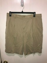 Tommy Bahama 100% Silk Khaki Tan Shorts Men&#39;s SZ 38 Inseam 9&quot; - £15.81 GBP