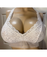PINK Victoria&#39;s Secret Women Bra Large White Lace Bralette Wireless Pull... - $13.44 CAD