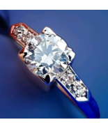 EARTH MINED DIAMOND ORIGINAL Deco Engagement Ring Vintage PLATINUM Solit... - $6,170.25