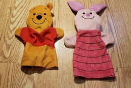 Disney Baby Hand Puppets Winnie the Pooh &amp; Piglet Melissa Doug Lot 2 - £8.53 GBP