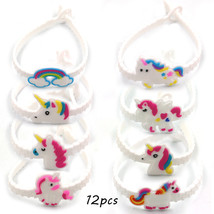 12pcs Children&#39;s Love Dinosaur Bracelet Hand Band Silicone Three Hole Peach Hear - £14.37 GBP