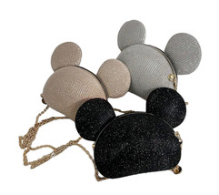 Mickey Mouse Shaped Women&#39;s Evening Clutch Purses Shine Crossbody Should... - £20.37 GBP