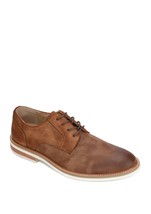 Kenneth Cole Men Plain Toe Lace Up Derby Oxfords Jimmie Brown Faux Leather - £12.24 GBP