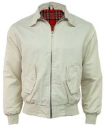 Harrington Style Jacket Men New Classic Vintage Retro 1970&#39;S Bomber Beige - £34.30 GBP+