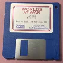 Worlds at War 3.5” Disk Only Vintage PC Game (1991 Amiga)  Raw Entertainment - £10.38 GBP