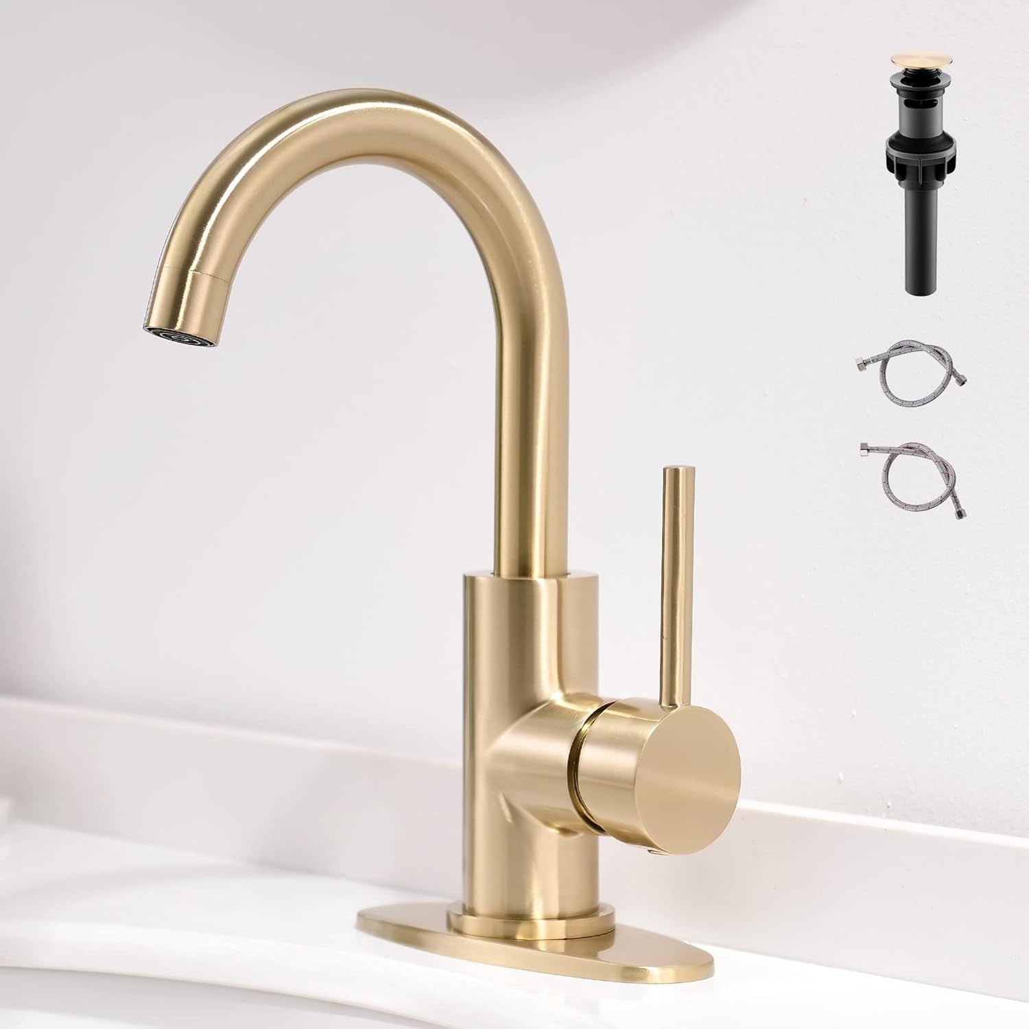 Gold Bathroom Faucets From Fropo, Featuring A Pop-Up Drain And A Modern - $58.93