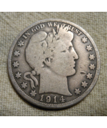 1914-S BARBER HALF DOLLAR 90% SILVER HIGH GRADE - £19.97 GBP