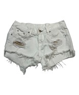 Rag &amp; Bone Shorts Womens 24 White Destressed Denim Cut Off Micro Y2K Fes... - $26.46 CAD
