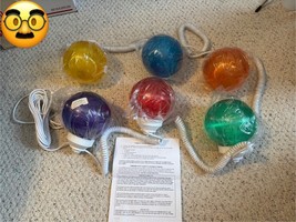 Vintage Outdoor Multi Color Globe Sting Light 6 Globes 16 ft. NOS New - $3,768.27 MXN