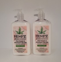 (2) Hempz Pink Pomelo Himalayan Sea Salt Herbal Body Moisturizer 17 oz NEW - £21.65 GBP