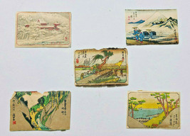 Match Label Old 5 sheets Edo 53 Stations of the Tokaido Japan woodblock ... - $51.08