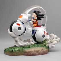 Figurines d&#39;anime Son Goku Dragon Ball, figurine de moto Goku 21.5cm - £50.85 GBP