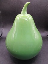 BOHEMIAN GREEN PEAR GLASS FIGURINE SCULPTURE 9 1/2 X 6&quot; - $59.40