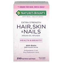 Nature&#39;s Bounty Hair Skin and Nails 5000 mcg of Biotin - 250 Coated Tablets Extr - £64.32 GBP