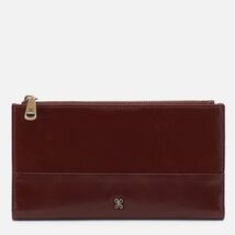 Hobo Jill Large Bifold Polished Leather Wallet, Chocolate Brown, NWT - $99.00