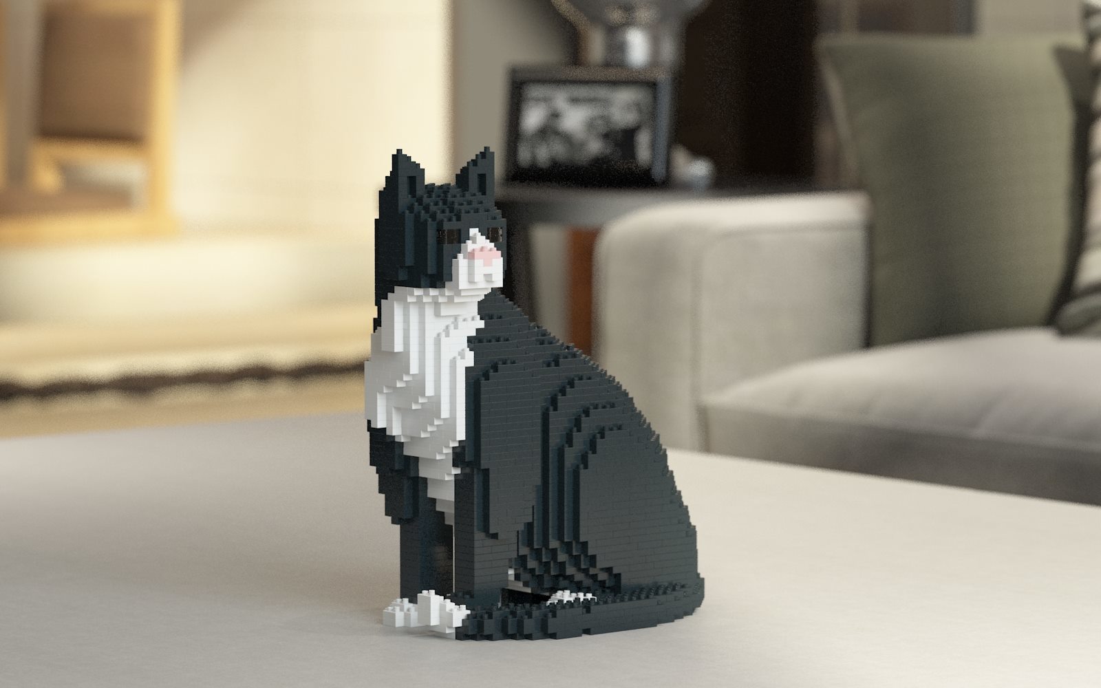 Tuxedo Cats Sculptures (JEKCA Lego Brick) DIY Kit Item image 5