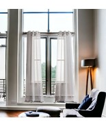 Set of Two 96&quot; Gray Ribbon Embellished Window Curtain Panels - $3,611.93 MXN
