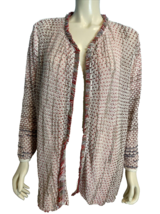 Nic + Zoe Women&#39;s Loose Woven Cardigan Sweater White &amp; Red 3X - £18.14 GBP